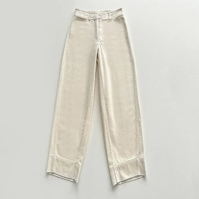 Damenhose aus fermentierter, gewaschener Baumwolle
