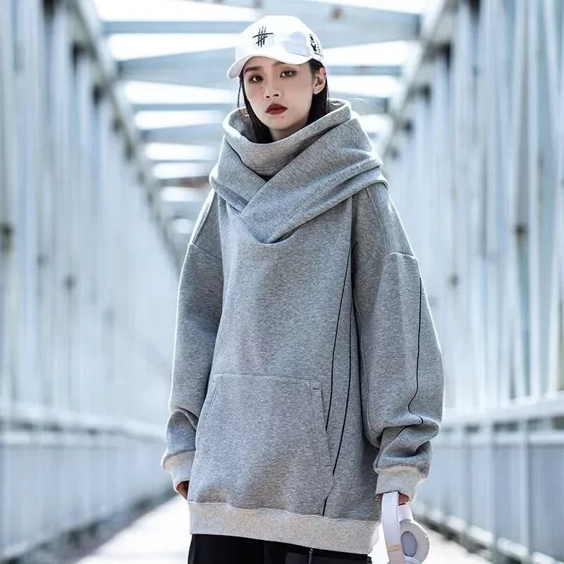 Herren Windjacke mit Rollkragen und Kapuze im Y2K Streetwear Stil