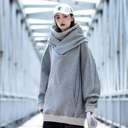 Herren Windjacke mit Rollkragen und Kapuze im Y2K Streetwear Stil