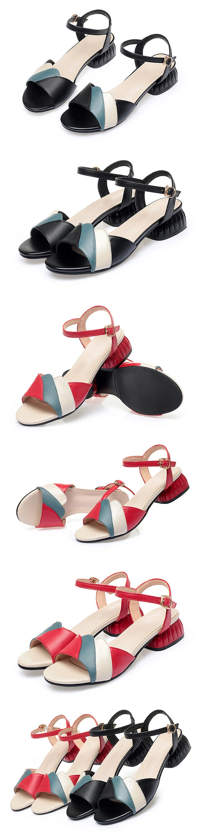 AIYUQI Sandalen Frauen Echtes Leder 2025, Sommer Neue Offene Zehen Frauen Sandalen Große Größe 41 42 43 Mode Mama Frauen sandalen