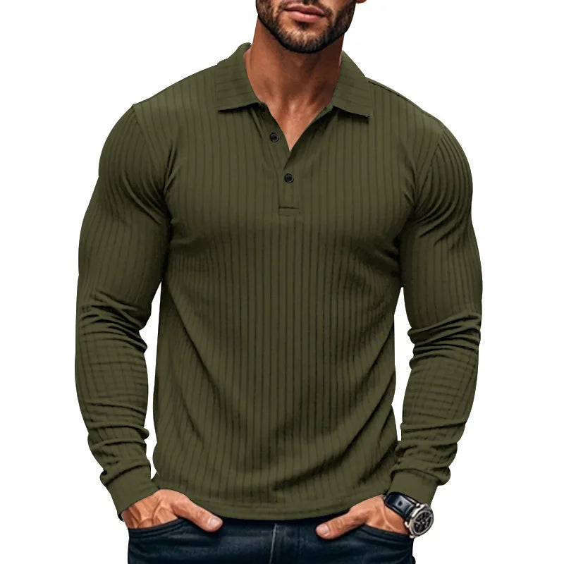 Hochwertiges Herren-Polohemd mit Waffelstruktur und Shirtkragen – Sommerliches, einfarbiges Design mit kurzen Ärmeln