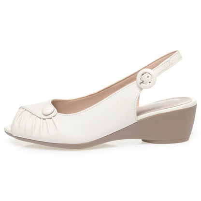 AIYUQI 2025, neue frauen sandalen Keil ferse fisch mund weibliche schuhe Große größe one-strap sandalen frauen