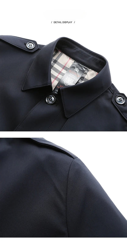 Langer Trenchcoat für Herren – Leichtmantel für Frühling & Herbst