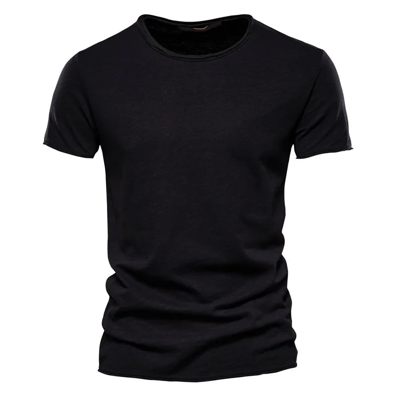 Herren-T-Shirt mit Rundhalsausschnitt, kurzarm, schwarz