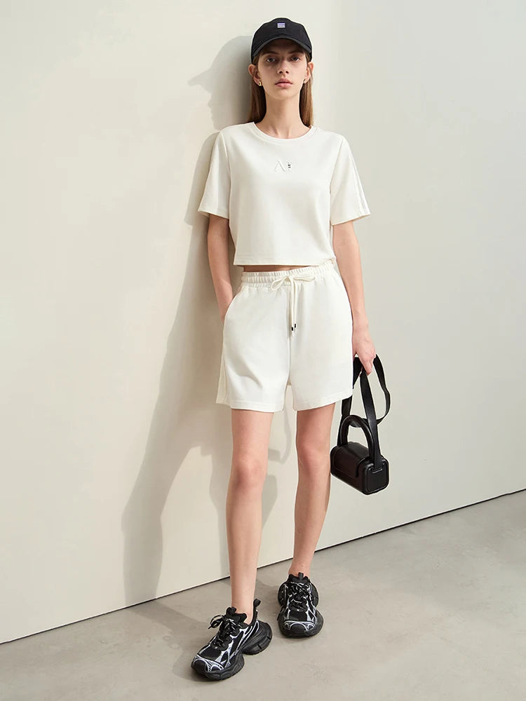 Damen Shorts im lässigen Stil mit Aushöhlung und elastischer Taille