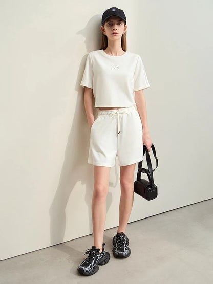 Damen Shorts im lässigen Stil mit Aushöhlung und elastischer Taille