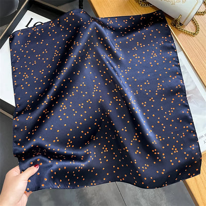 Damen Seidenschal 53cm quadratisch Halstuch Haarband Büro Bandana Foulard B