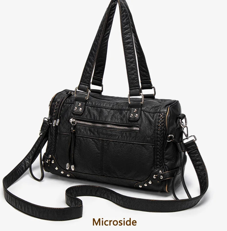 Damen-Handtasche aus weichem Bronzeleder Großes Fassungsvermögen mit Innenfächern Alltagstauglichkeit