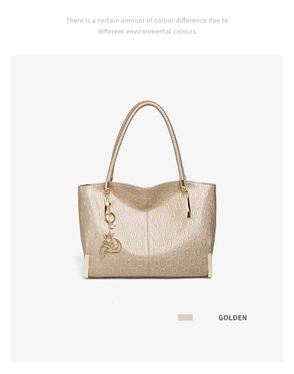 Damen Handtasche aus Split-Leder mit großer Kapazität