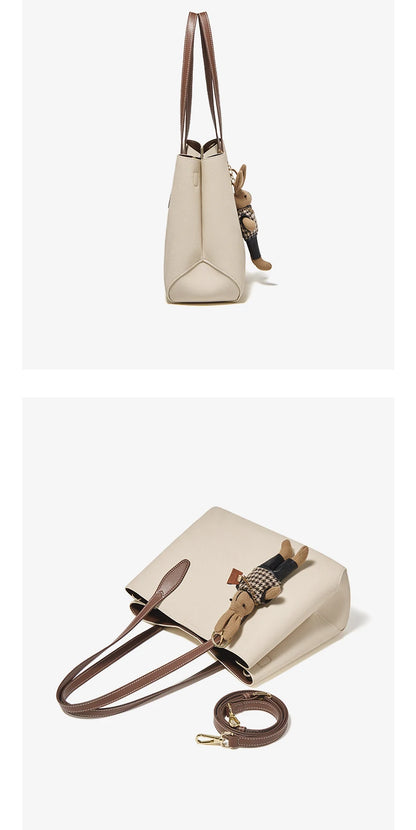 Damen Handtasche aus Split-Leder mit großer Kapazität