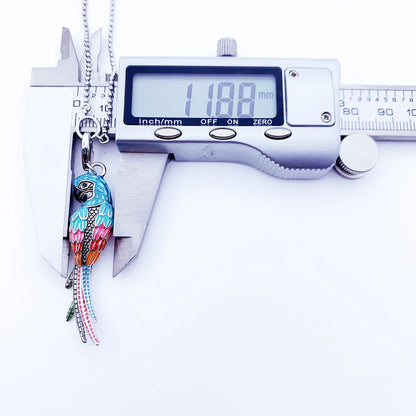 Damen-Halskette Charm-Kette Papagei Frühling aus Sterlingsilber
