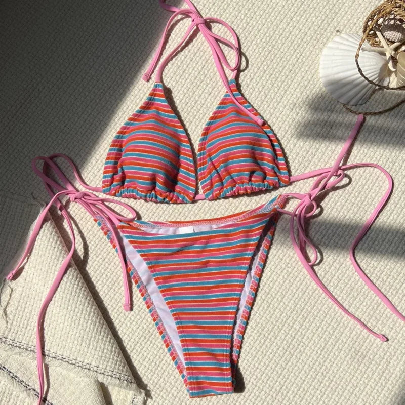 Weißer Push-Up-Bikini im brasilianischen Stil für Damen – ideal für Strand und Pool