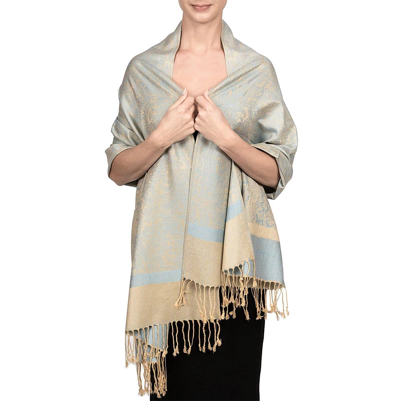 Damen Jacquard Schal ethnisch Kaschmir dick weich Halstuch Bandana Outdoor