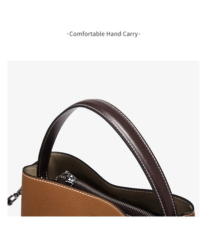 Damen-Handtasche aus echtem Leder im Bucket-Stil mit großem Fassungsvermögen Alltagstauglich