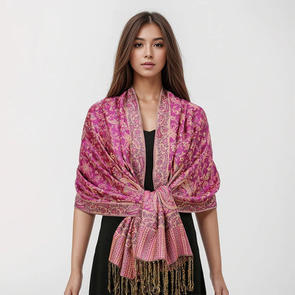 Damen Winterschal Kaschmir Jacquard Paisley lang Pashmina Bandana Foulard Luxus