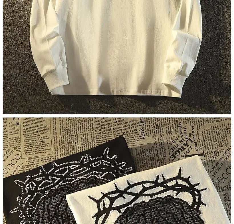 Herren-Pullover mit O-Ausschnitt und Cartoon-Print – warmes, modisches Design für Herbst und Winter