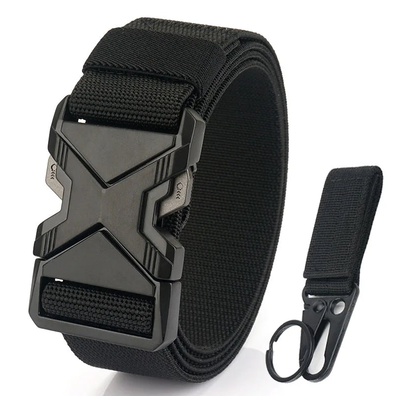 Herren-Taktischer Gürtel aus Nylon mit Elastischem Band und Schnellverschluss 3,8 cm Breite