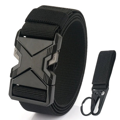 Herren-Taktischer Gürtel aus Nylon mit Elastischem Band und Schnellverschluss 3,8 cm Breite