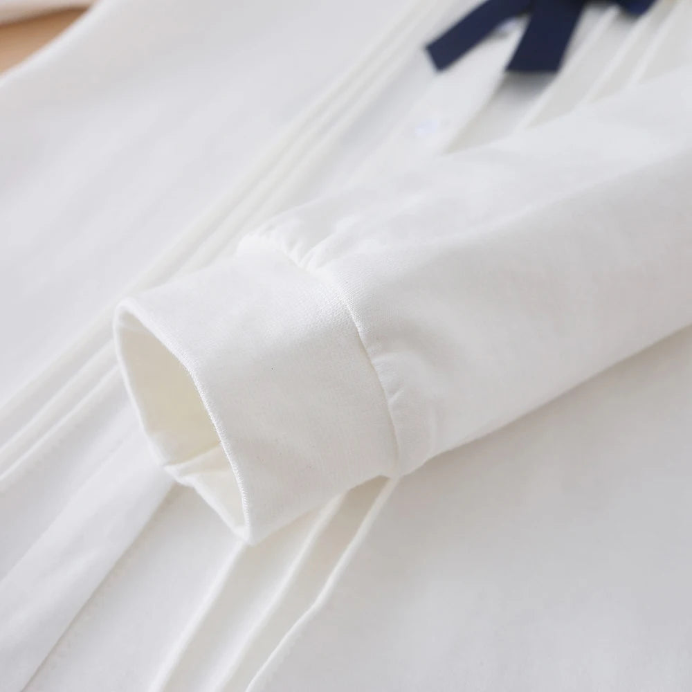 Mädchen Schul hemd Frühling Herbst Schuluniform Kinder Langarm Kinder Blusen Mädchen weiße Top Kleidung