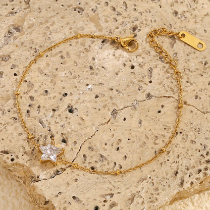 Damen-Armband mit Zirkon-Sternen aus Edelstahl