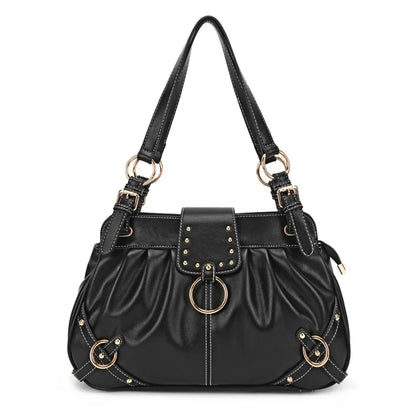 Damen-Schultertasche aus PU mit Reißverschluss Großes Fassungsvermögen und Innenfächern für Alltag