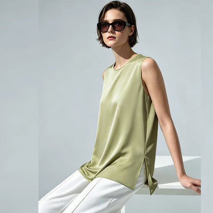 Elegantes Damen Chiffon Outfit Mit Flexibler Faltenhose