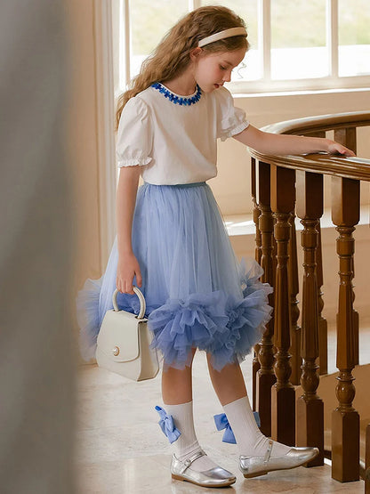 Elegantes Mädchen-Sommerkleid in Lila für Partys und Hochzeiten – Blumenkleid mit luxuriösem Design, ärmelloses Kleid in Khaki Beige für Kinder von 3 bis 14 Jahren.