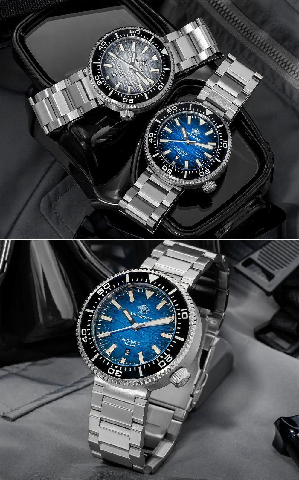 Herren Profi-Taucheruhr Automatik Saphirglas 3D-Zifferblatt 1000m Ultra Leuchtzeiger