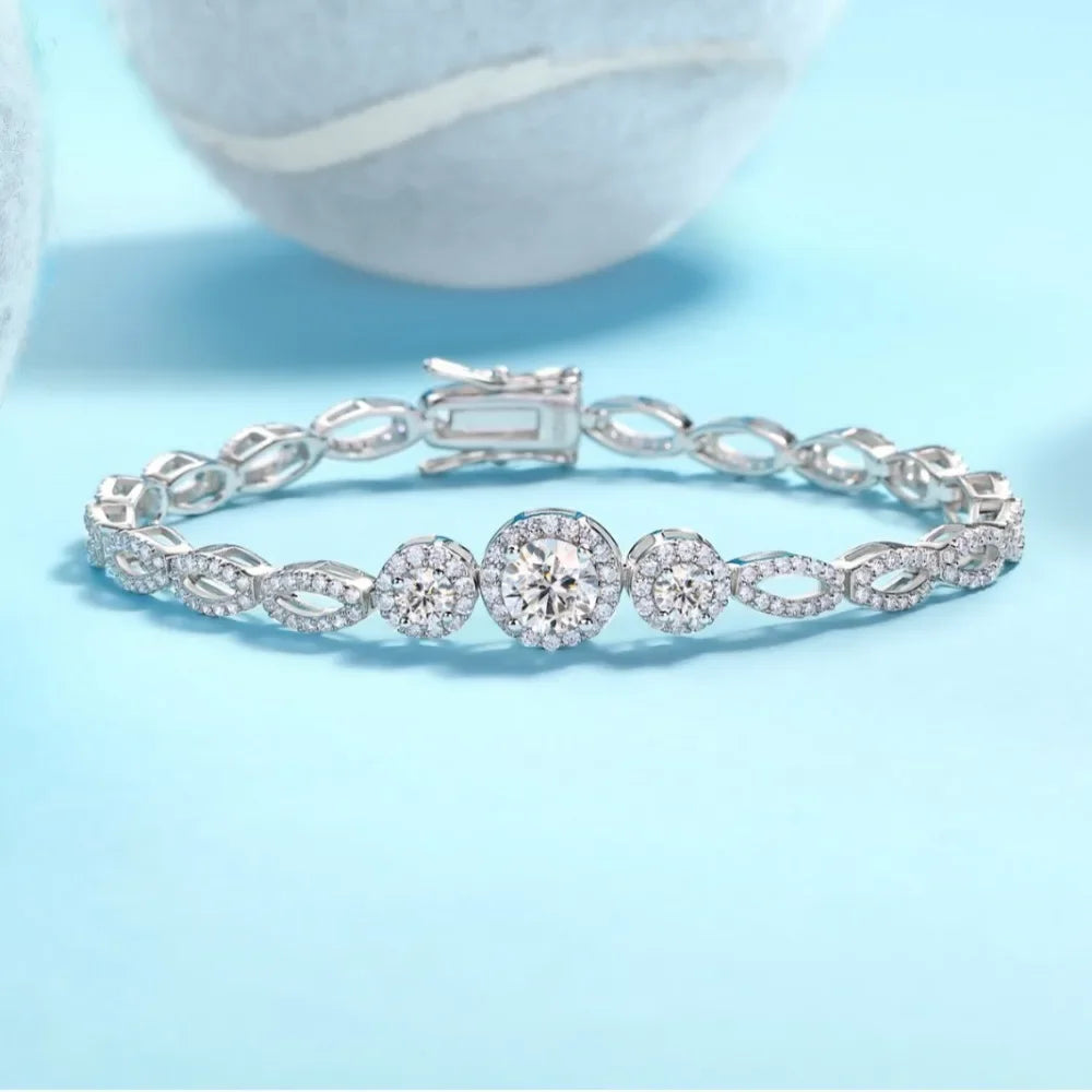 Damen-Armband mit großem Moissanit-Stein