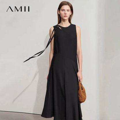 Elegantes Plissiertes Berufskleid Mit Gürtel Für Damen