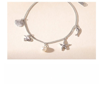 Damen-Charm-Armband mit Ozean-Motiven aus Edelstahl