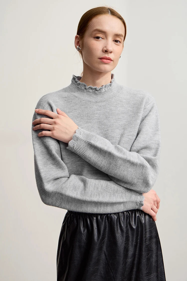 Damen-Rollkragenpullover Pendler-Eleganz locker vielseitig Winter