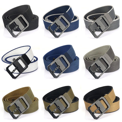 Unisex-Gürtel Aus Nylon Beidseitig Tragbar Reversibel Mit Metall-Schnalle 105–120 cm