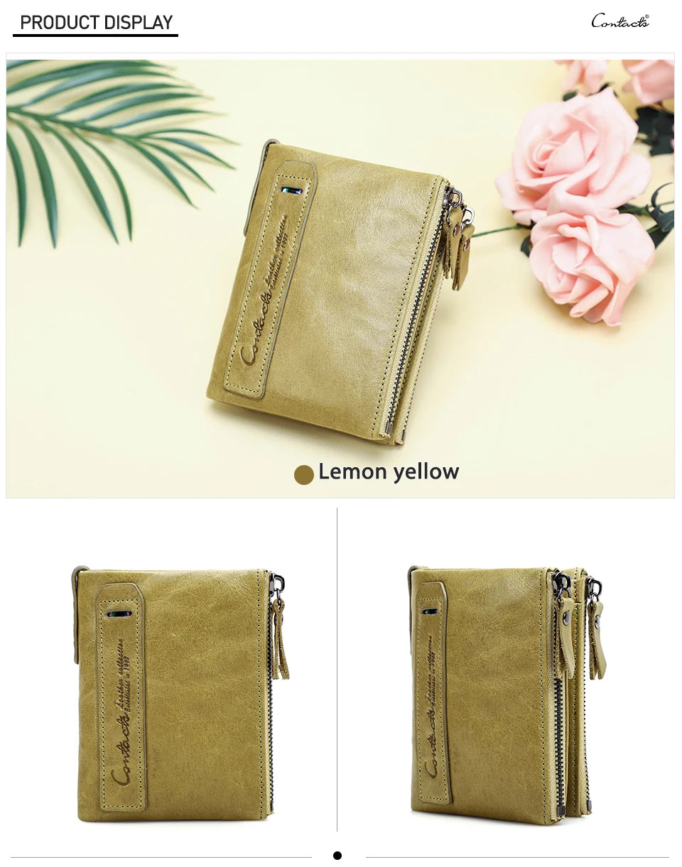 Damen Echtleder Geldbörse Bifold Vintage Portemonnaie Kartenhalter Münzbörse Geldclip