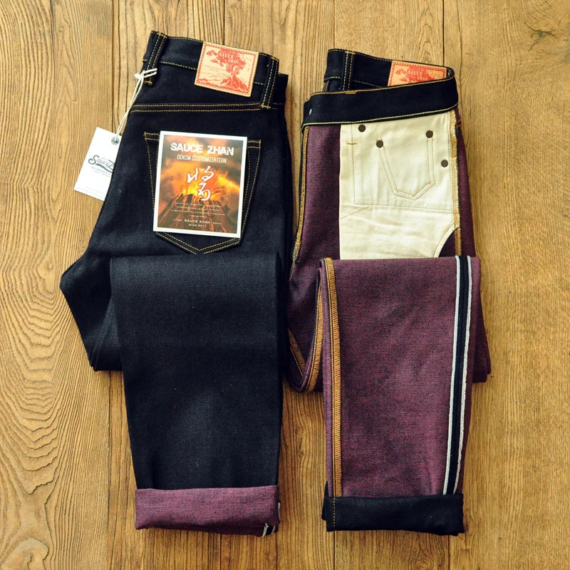 Herren Jeans aus Selvedge Denim mit doppelseitiger Färbung und gerader Passform