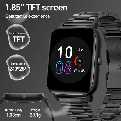 LIGE Modische Smartwatch für Damen, 1,85 Zoll HD-Bildschirm, individuelles Zifferblatt, Herren-Gesundheitsmonitor, Uhr, Bluetooth-Anruf, Sport-Smartwatches