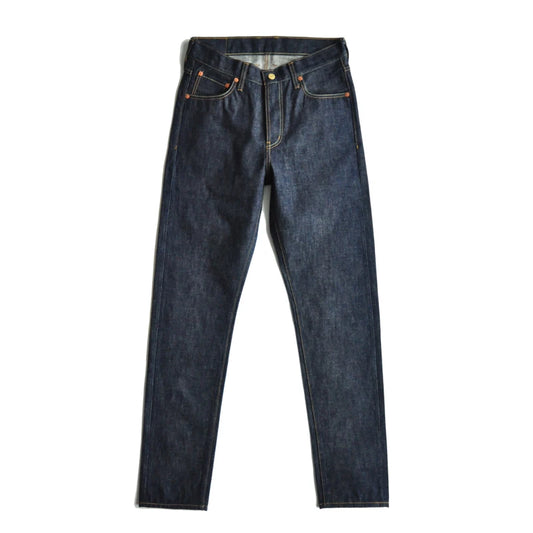 Herrenjeans aus unsanforized Selvedge Raw Denim mit Button Fly Slim Fit