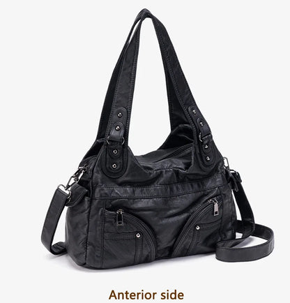 Damen-Handtasche Aus PU-Leder Mit Top-Handle Und Mehrfach-Fächern Große Satchel-Tasche
