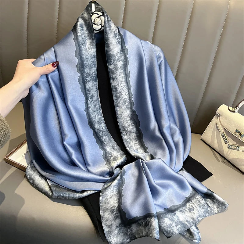 Damen Seidenschal groß 180x90cm Sommer Strand Foulard Bandana weich
