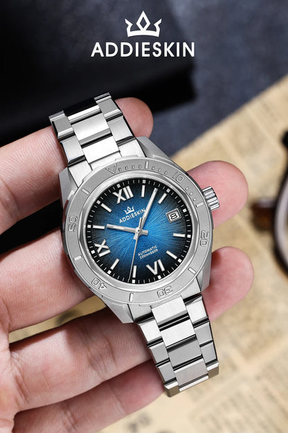 Herren-Automatikuhr mit Saphirglas und Deep-Blue-Zifferblatt