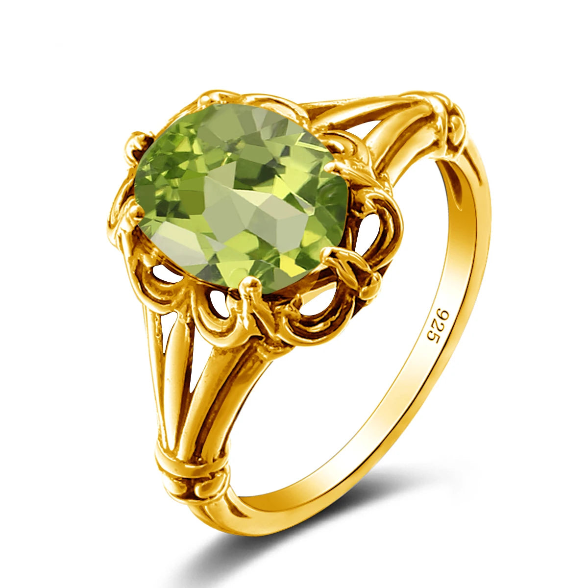 Damen-Ring aus Gelbgold mit ovalem Mystic Topas 8x10mm handgefertigt Schmuckgeschenk