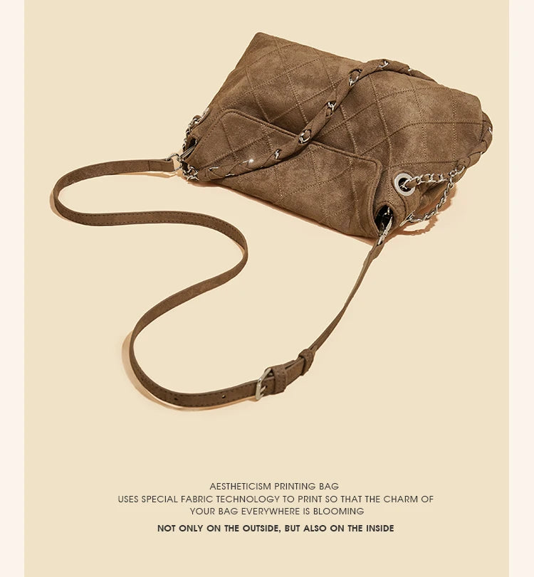 Damen Schultertasche mit großem Fassungsvermögen im Retro-Look