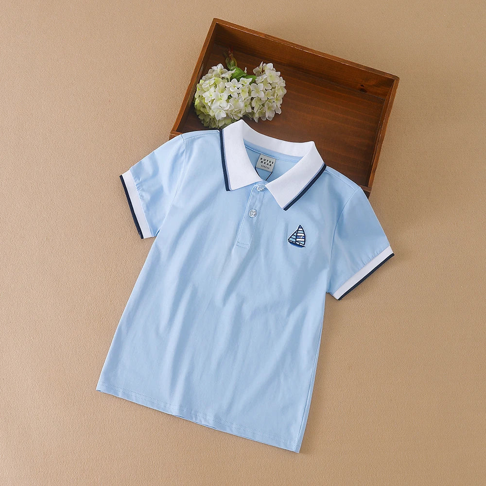 Jungen hemden Kurzarm neues Sommer Top Polos hirt Kinder kleidung Kinder Sport Baumwolle T-Shirts
