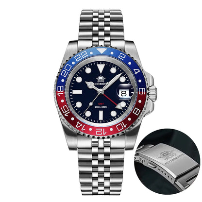 ADDIESDIVE Watch For Man GMT BGW9 Super Luminous 316L Stainless Steel 20Bar Diving Ceramic Bezel Quartz Watch