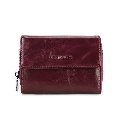 Damen Echtleder Geldbörse Vintage Mode Handtasche Münzfach Geldclip Business