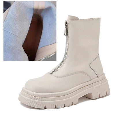 Damen-Chelsea-Stiefelette, hellbeige, seitlicher Reißverschluss, innen weich gefüttert, profilierte Sohle
