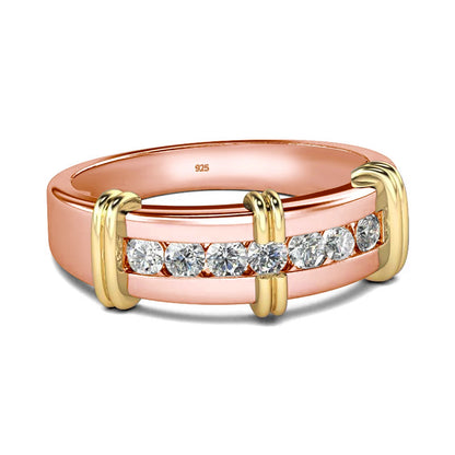 Damen-Ring aus Moissanit, 2,3 mm Rundschliff, Ehering aus 925er Silber Schmuckstück