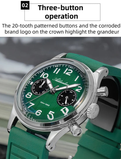 Herren-Chronograph mit VK64-Quarzwerk und Bubble-Glas
