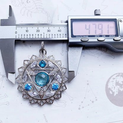 Damen-Anhänger Hand Fatima Chakra Lotus Bohemia aus Sterlingsilber