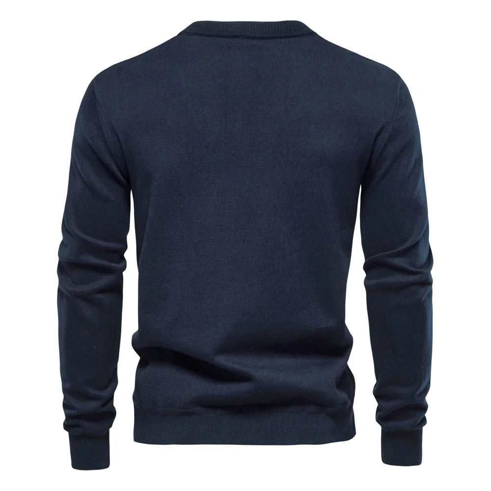 Herren Cardigan Sweater aus hochwertiger Baumwolle im lässigen einfarbigen Design